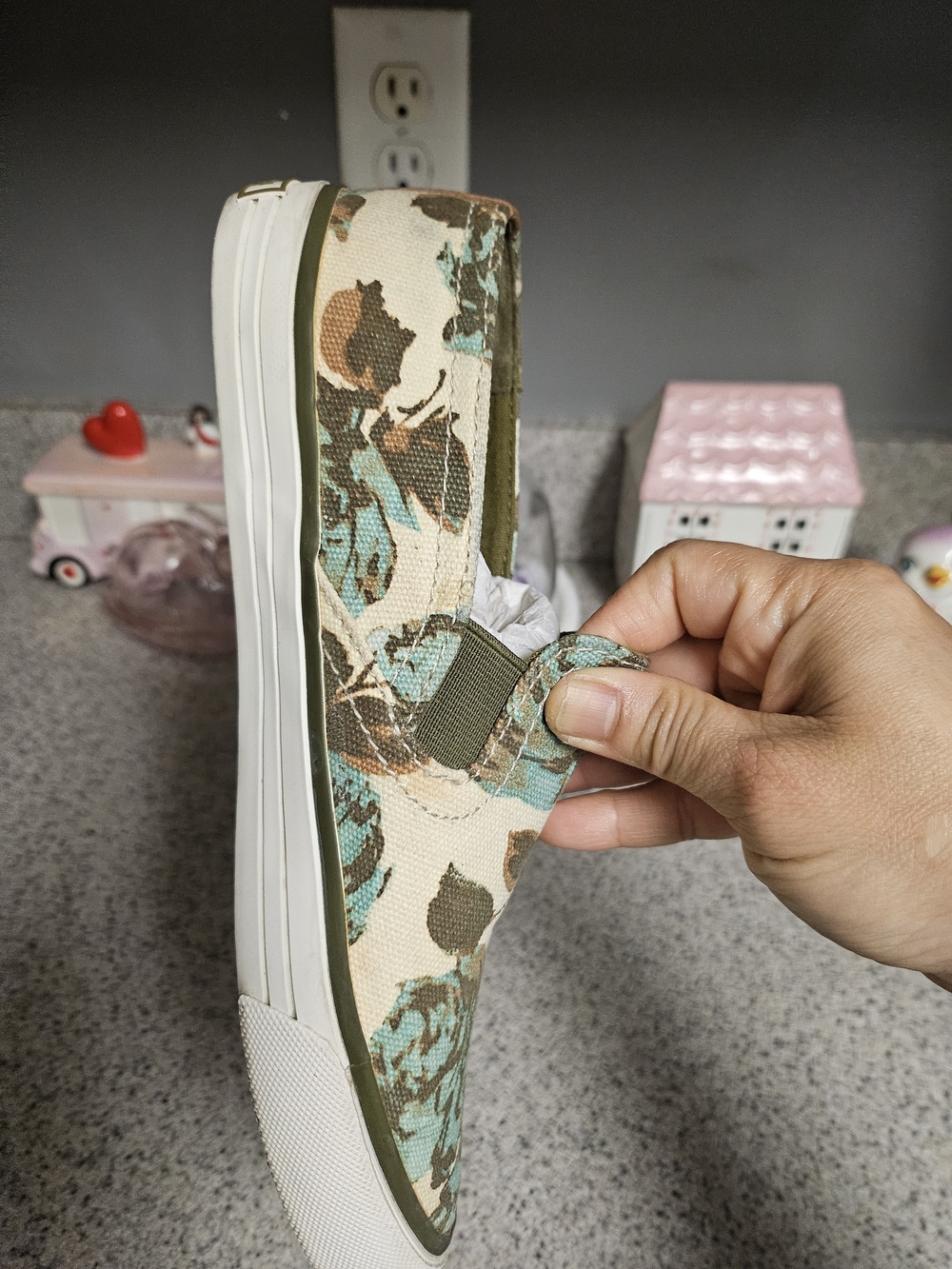 Tory Burch Floral Canvas Slip-On Sneakers in Cream, Mint & Brown - Picture 16 of 16
